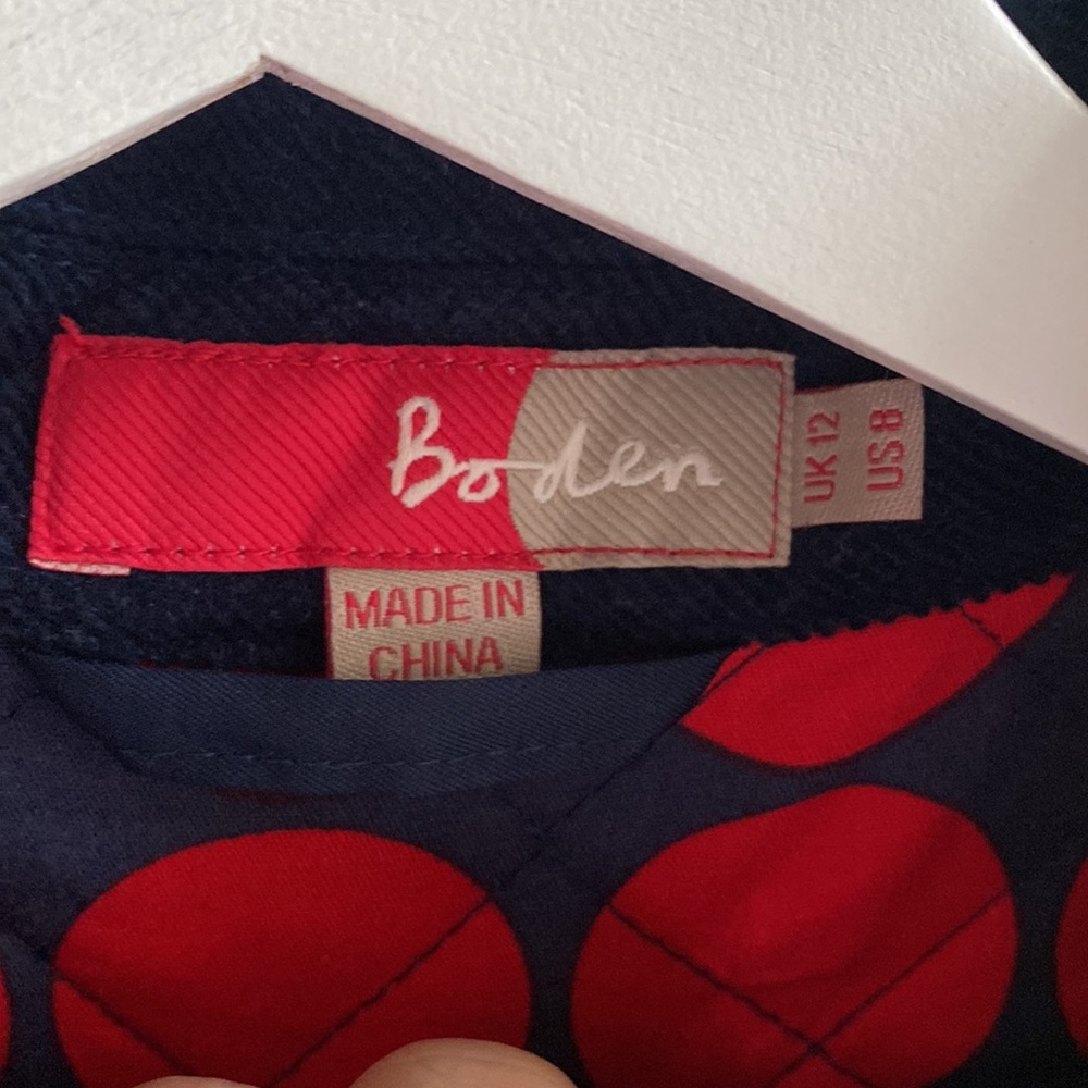 BODEN womens lightweight quilted jacket size US8/UK12 in navy blue - Picture 2 of 10